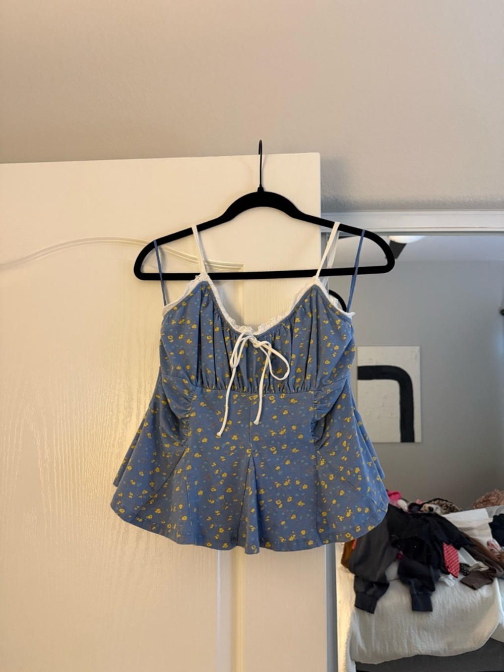 Free People Blue Floral Top